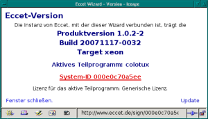 System ID dialog